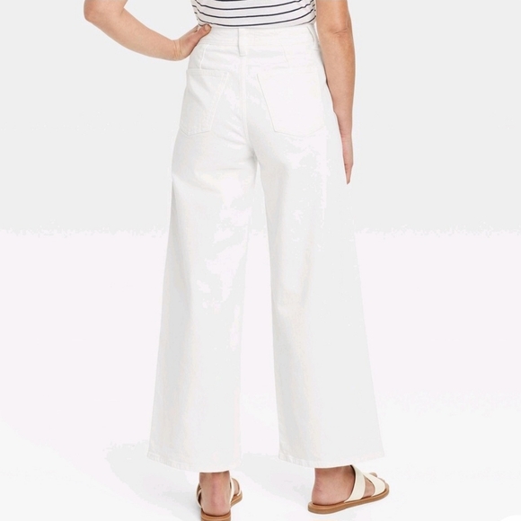 Womens High Rise Sailor Wide Leg Ankle Jeans NWT - Picture 2 of 4